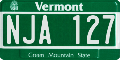 VT license plate NJA127