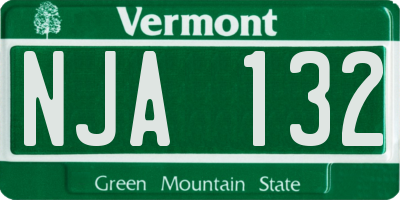 VT license plate NJA132