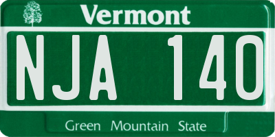 VT license plate NJA140