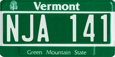 VT license plate NJA141