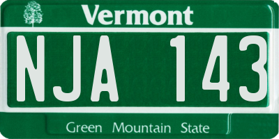 VT license plate NJA143