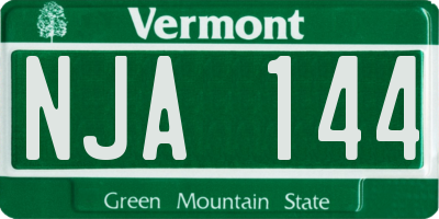 VT license plate NJA144
