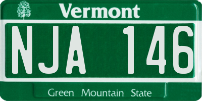 VT license plate NJA146