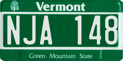 VT license plate NJA148