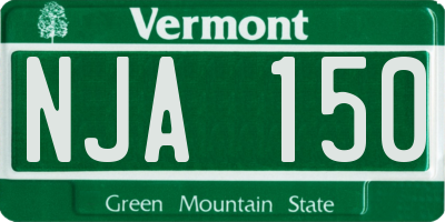 VT license plate NJA150