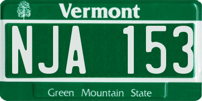 VT license plate NJA153
