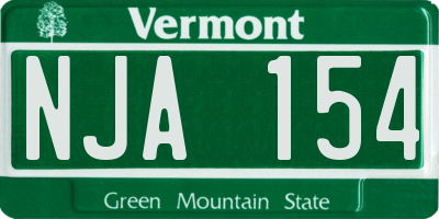 VT license plate NJA154