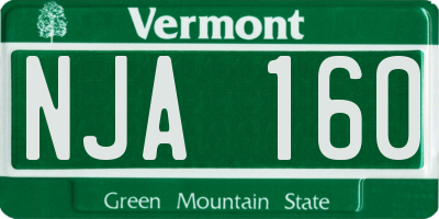 VT license plate NJA160