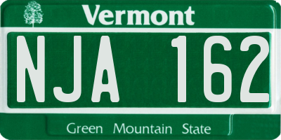 VT license plate NJA162