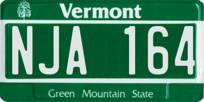 VT license plate NJA164