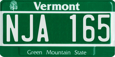 VT license plate NJA165
