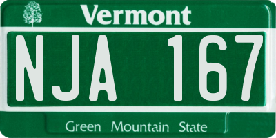 VT license plate NJA167