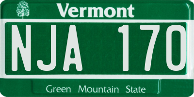VT license plate NJA170