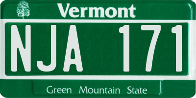 VT license plate NJA171