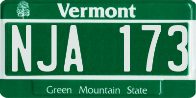 VT license plate NJA173