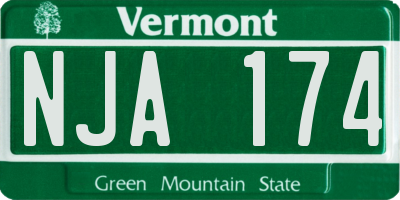 VT license plate NJA174