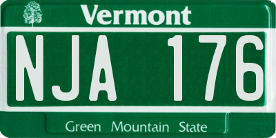 VT license plate NJA176