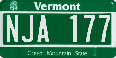 VT license plate NJA177