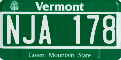 VT license plate NJA178