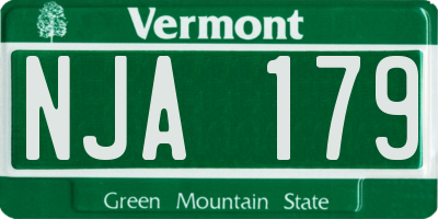 VT license plate NJA179