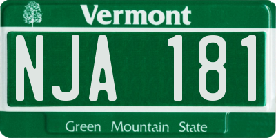VT license plate NJA181