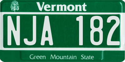 VT license plate NJA182