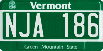 VT license plate NJA186