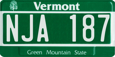 VT license plate NJA187