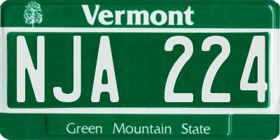VT license plate NJA224