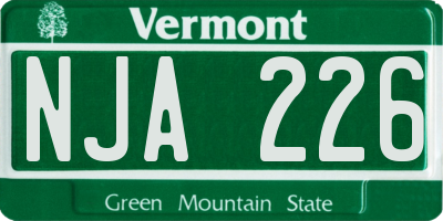 VT license plate NJA226