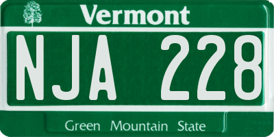 VT license plate NJA228