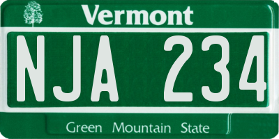 VT license plate NJA234