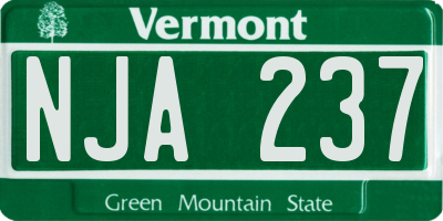 VT license plate NJA237