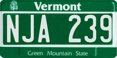 VT license plate NJA239