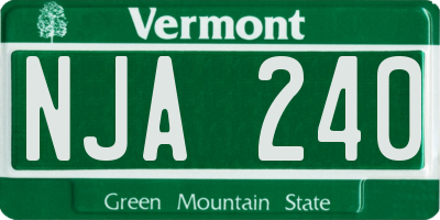 VT license plate NJA240