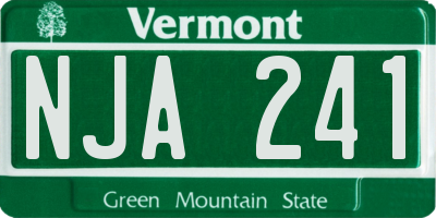 VT license plate NJA241