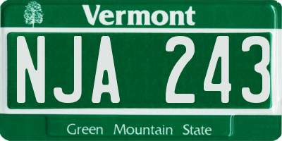 VT license plate NJA243