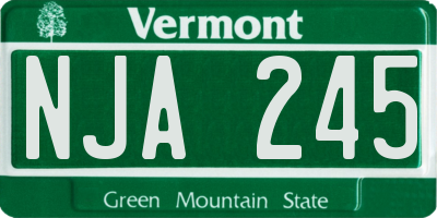 VT license plate NJA245