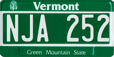 VT license plate NJA252