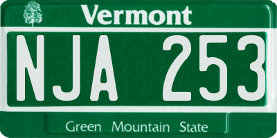 VT license plate NJA253