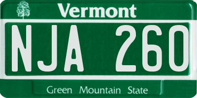 VT license plate NJA260