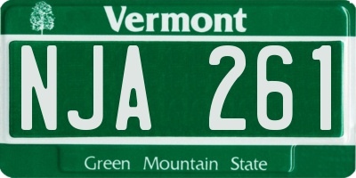 VT license plate NJA261