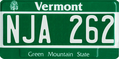 VT license plate NJA262