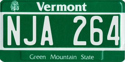 VT license plate NJA264