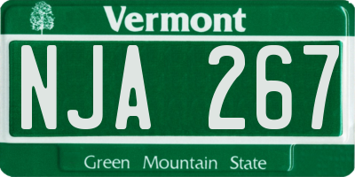 VT license plate NJA267