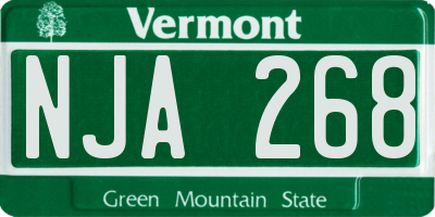 VT license plate NJA268