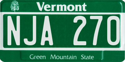 VT license plate NJA270