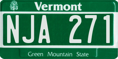 VT license plate NJA271