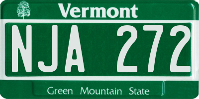 VT license plate NJA272