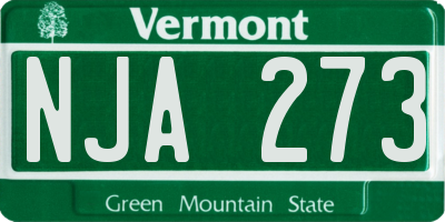VT license plate NJA273